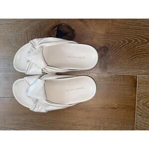 Jenni Kayne Cream Knotted Slide Sandals